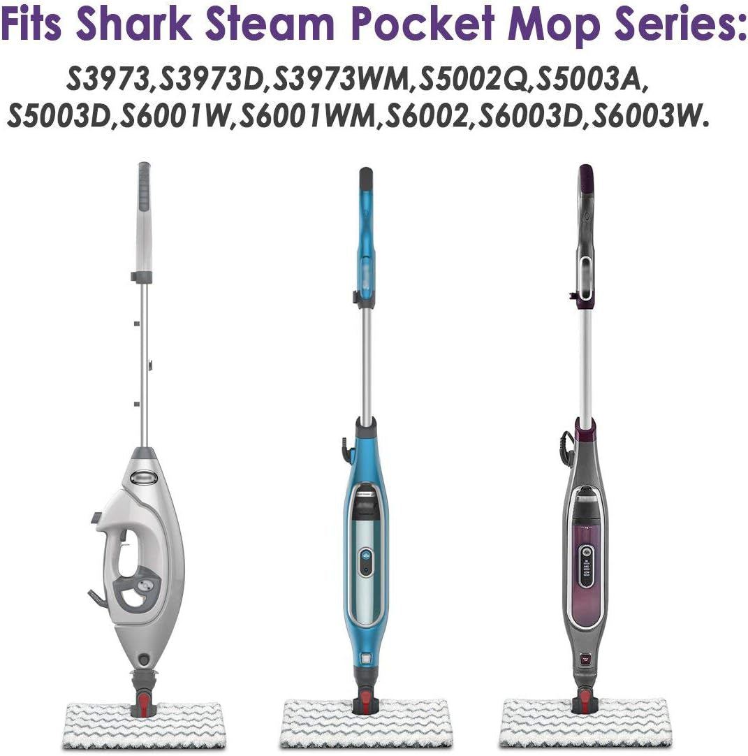 Flammi Steam Mop Pad for Shark Genius Lift-Away Pro S5003D S5002Q S5003A S6001W S6001WM S6002 S6002C S6003D S6003 S3973 S3973D S3973WM Washable Reusable Replacement Mop Head