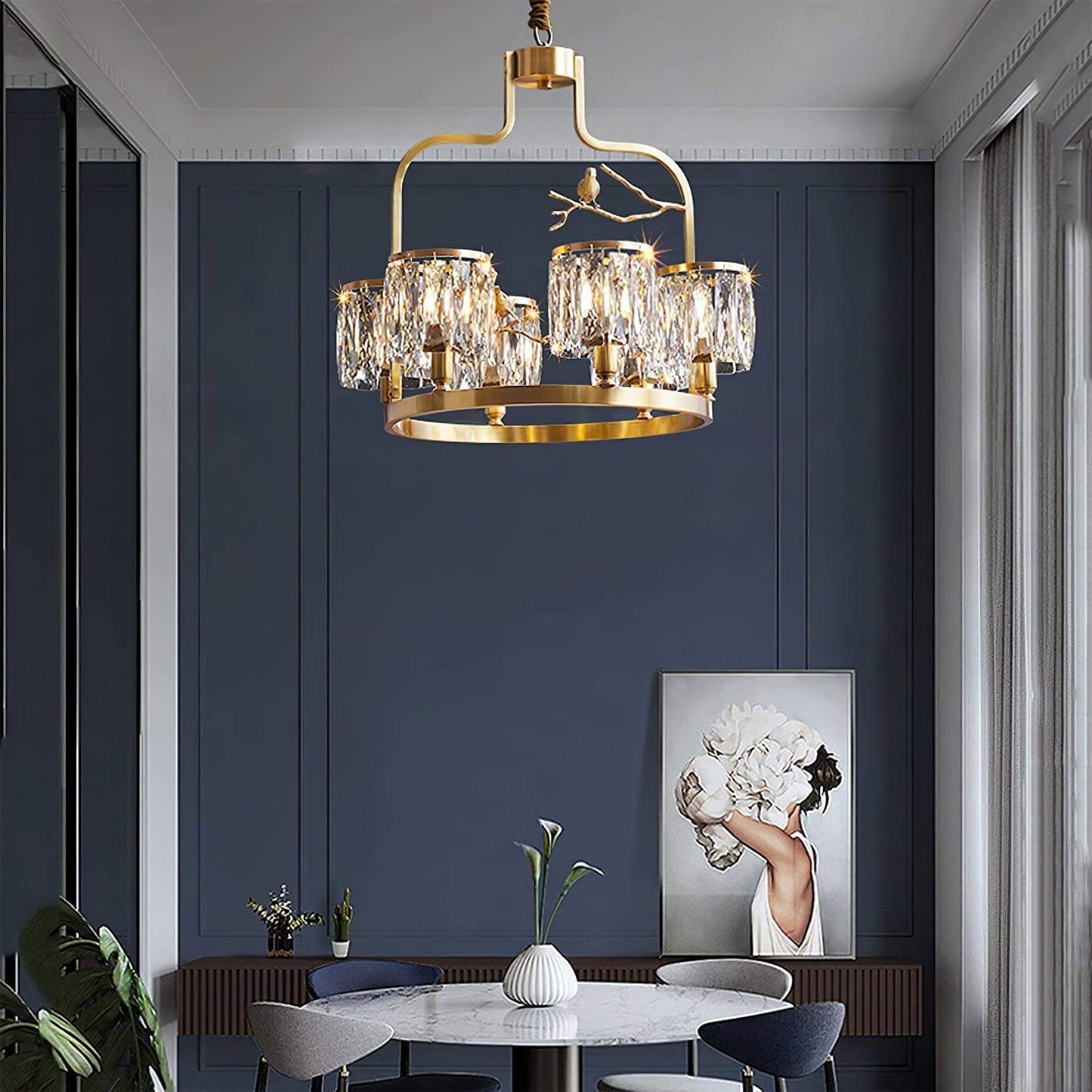 Crystal Bird Chandelier