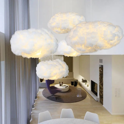 Modern Pendant Lamp - Perfect for Living Room, Bedroom, Kids' Room - LED Hanging Lighting Fixture - Stylish Cloud Suspension Chandelier Lights for Indoor Decoration