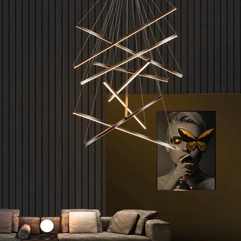 Elevate Your Space with the Modern Black Stair Chandelier