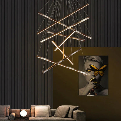 Elevate Your Space with the Modern Black Stair Chandelier