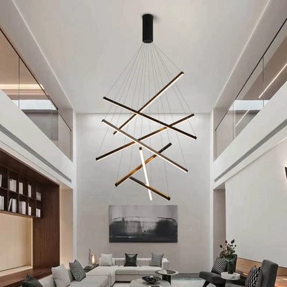 Elevate Your Space with the Modern Black Stair Chandelier
